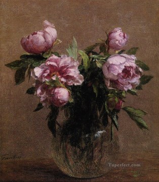 印象派の花 Painting - 牡丹の花瓶 花画家 アンリ・ファンタン・ラトゥール